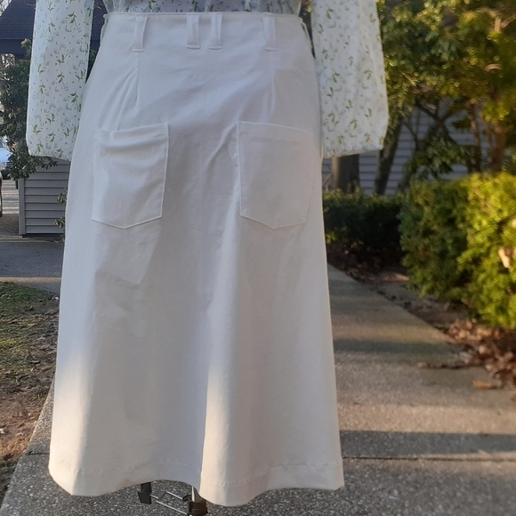 White Corduroy Skirt - Picture 5 of 10